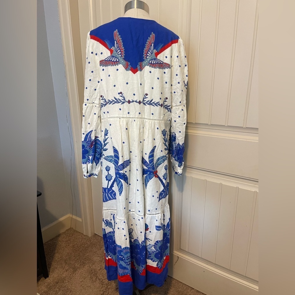 FARM Rio Blue and Red Midi Dress - Picture 7 of 7